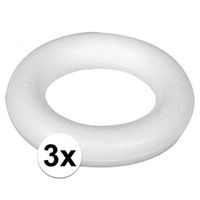 3x Ringen van piepschuim 22 cm   -