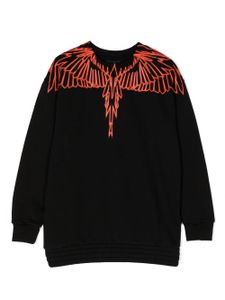 Marcelo Burlon County Of Milan Kids sweat en coton mélangé à imprimé Wings - Noir