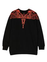 Marcelo Burlon County Of Milan Kids sweat en coton mélangé à imprimé Wings - Noir - thumbnail