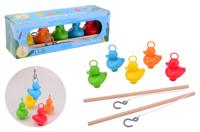 Eenden vis spel in doos, 5 eenden en 2 hengels