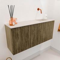 Toiletmeubel Mondiaz Joya Dlux | 90 cm | Meubelkleur Dusk | Faye wastafel Meli Wasbak Rechts | Zonder kraangat(en)