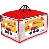 Dekbedpakket 220 x 240 cm + 2 kussens 60 x 60 cm - Splendor - Vulling 100% Polyester FCS 300 g/m² - Wit - DODO