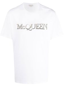 Alexander McQueen t-shirt à logo brodé - Blanc