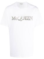 Alexander McQueen t-shirt à logo brodé - Blanc