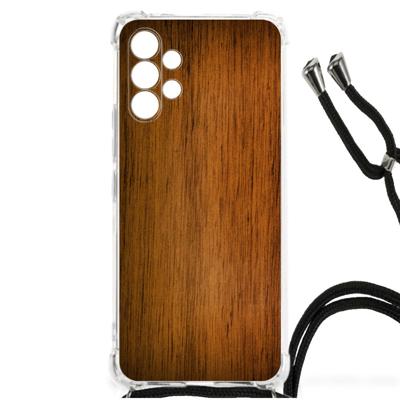 Samsung Galaxy A13 4G Stevig Telefoonhoesje Donker Hout