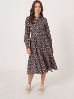 Katoenen overhemdjurk met ikat print