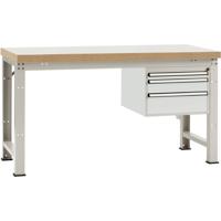 Manuflex WP5412.7035 Compleet werkbank reden PROFI standaard met Beuken massief-plaat, bxdxh = 1500 x 700 x 840 mm - thumbnail