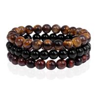 Memphis Stacked Heren Armbanden set - 8mm Tiger Onyx-17cm