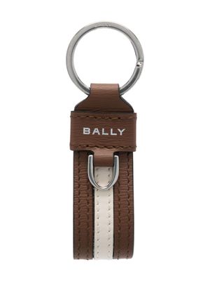 Bally porte-clés en cuir à logo imprimé - Marron