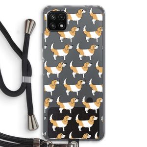 Doggy: Samsung Galaxy A22 5G Transparant Hoesje met koord