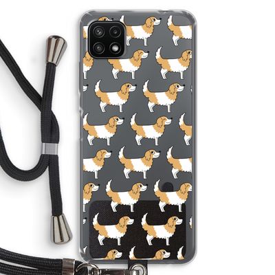 Doggy: Samsung Galaxy A22 5G Transparant Hoesje met koord
