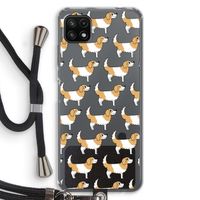 Doggy: Samsung Galaxy A22 5G Transparant Hoesje met koord