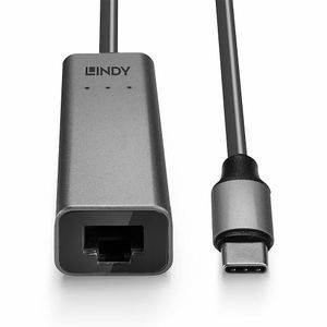 LINDY 43314 Netwerkadapter 2.5 GBit/s USB-C USB 3.1 (Gen 1), Gigabit-LAN (1/2.5 Gbit/s), RJ45