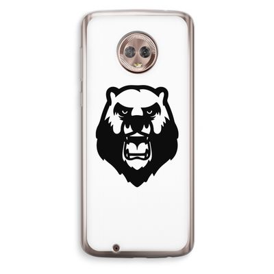 Angry Bear (white): Motorola Moto G6 Transparant Hoesje
