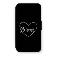 Forever heart black: iPhone 7 Plus Flip Hoesje