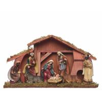 Kerststal - 8x st beeldjes - 40 cm - MDF - complete kerststallen - thumbnail