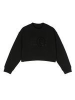 MM6 Maison Margiela Kids sweat crop à imprimé - Noir