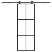 Schuifdeur met beslag 76x205 cm ESG-glas en aluminium