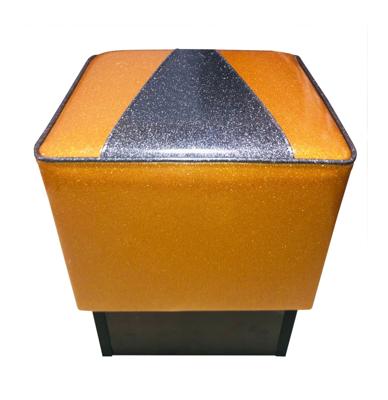Retro Checkers Poef Vegas - Goud Zilver Glitter LAATSTE STUKS