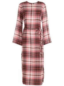 Olympiah robe-chemise Folk à carreaux - Rouge