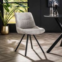 LifestyleFurn Eetkamerstoel 'Kwadwo' Bouclé, kleur Grijs