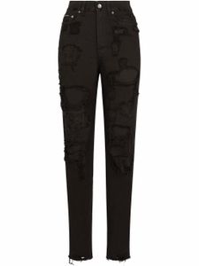 Dolce & Gabbana jean ample à effet usé - Noir