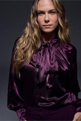 Kimora satin top - blackberry - 13403
