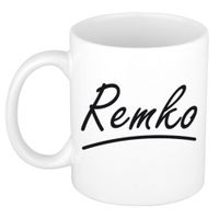 Remko voornaam kado beker / mok sierlijke letters - gepersonaliseerde mok met naam   - - thumbnail