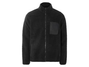 LIVERGY Heren teddy fleecejas (Zwart, XL)