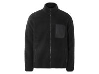 LIVERGY Heren teddy fleecejas (Zwart, XL)