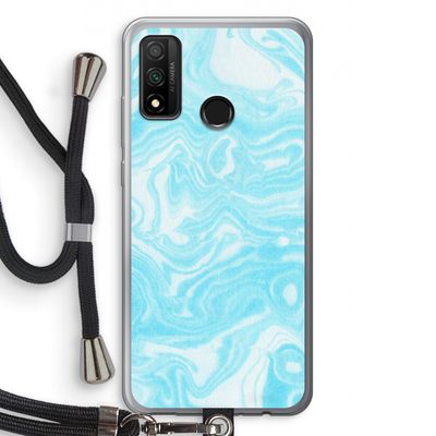 Waterverf blauw: Huawei P Smart (2020) Transparant Hoesje met koord