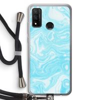 Waterverf blauw: Huawei P Smart (2020) Transparant Hoesje met koord