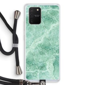 Groen marmer: Samsung Galaxy S10 Lite Transparant Hoesje met koord