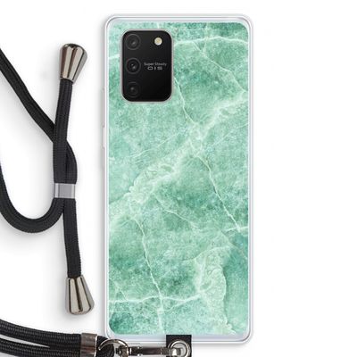 Groen marmer: Samsung Galaxy S10 Lite Transparant Hoesje met koord