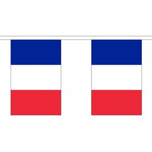 2x Polyester vlaggenlijn van Frankrijk 3 meter   -
