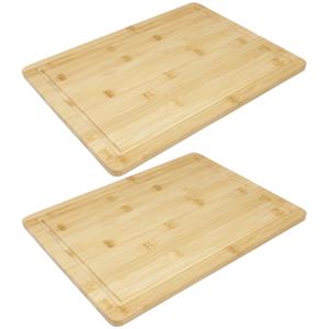 Broodplank - Set van 3x stuks - 40 x 30 cm - bamboe - serveerplank -snijplank - rechthoek