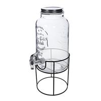 Alessandro Drankdispenser - 6 liter - glas - limonadetap - met standaard - 20 x 43 cm