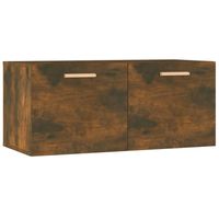 The Living Store Wandkast Scandinavisch - Zwevend - 80 x 35 x 36.5 cm - Gerookt eiken