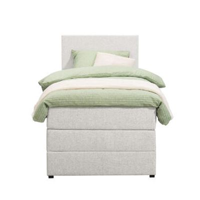 Boxspring met opbergruimte Liv egaal - ecru - 90x200 cm - Leen Bakker