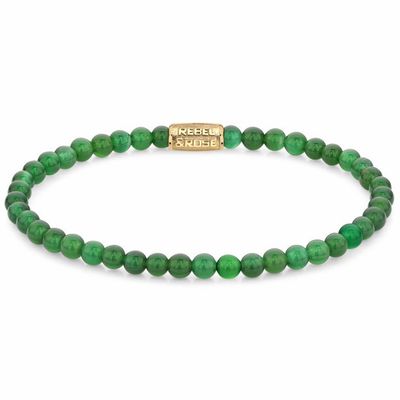 Rebel and Rose RR-40106-G Armband Green Harmony Gold 4 mm