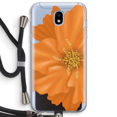 Orange Ellila flower: Samsung Galaxy J5 (2017) Transparant Hoesje met koord