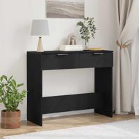 Wandtafel met lade Zwart eiken 90 x 36 x 75 cm Bewerkt hout