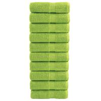 VidaXL Premium washandjes solund 10 stuks appelgroen 30x30 cm 600 g/m²
