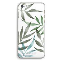 Tropical watercolor leaves: iPhone 5 / 5S / SE Transparant Hoesje