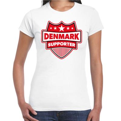 Denemarken supporters t-shirt - wit - voor dames - Denmark - landen shirts - kleding - sport Denemarken supporters t-shirt - wit - voor dames - Denmark - landen shirts - kleding - sport