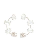 Dolce & Gabbana logo-plaque crystal-embellished ear cuff - Argent - thumbnail