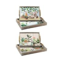 Set van trays DKD Home Decor 40 x 30 x 6 cm Hout MDF (2 Stuks)