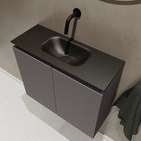 Mondiaz Ture 60cm toiletmeubel dark grey met wastafel urban midden geen kraangat - thumbnail