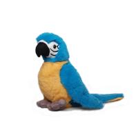 Inware Pluche papegaai - knuffeldier - geel/blauw - 20 cm - knuffels
