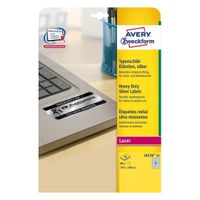 Avery-Zweckform L6134-20 Etiketten voor typeplaatjes 105 x 148 mm Polyester folie Zilver 80 stuk(s) Permanent hechtend Laser (zwart/wit), Kopiëren (zwart/wit), - thumbnail